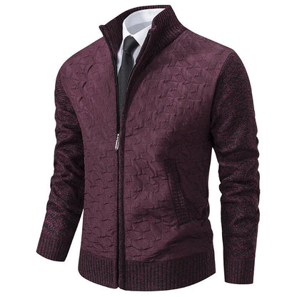 Premium slim-fit jacket with stand collar in a range of classic colours, made from high-quality chenille fabric for exceptional warmth and comfort.