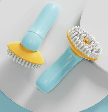 Premium hand-held pet bath brush with soft bristles and ergonomic grip for gentle grooming and cleaning