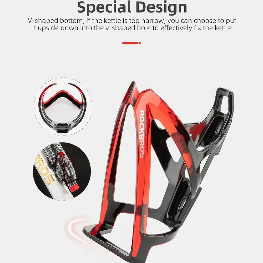 Stylish and lightweight cycling bottle holder in black with vibrant two-tone design, perfect for UK cyclists