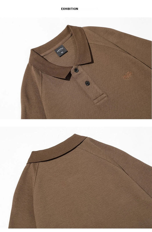 Stylish everyday raglan t-shirt for men in white, dark brown, and melange grey colours