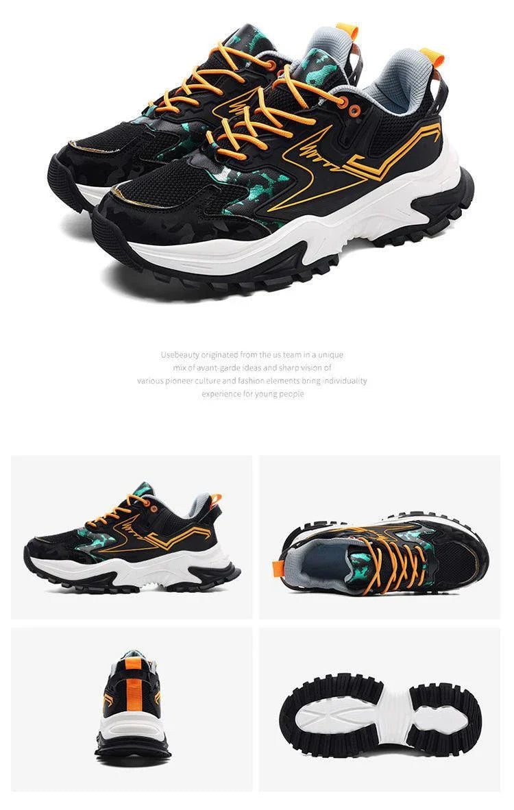 Stylish black student trainers with a breathable, casual design for comfortable everyday wear