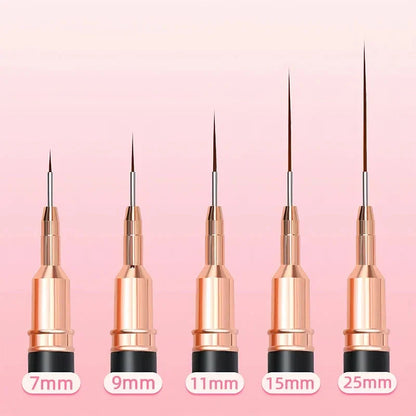 Professional Stripe Nail Art Brushes in various sizes for intricate nail art designs