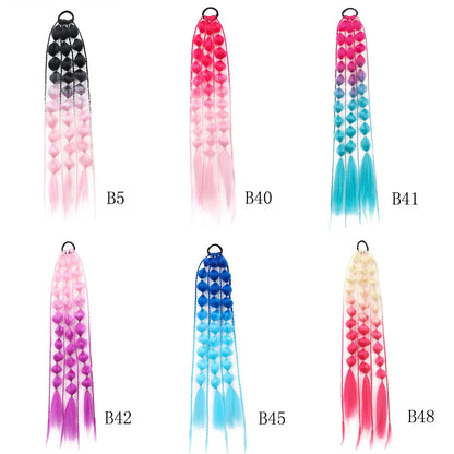 Elegant bubble braid wig in various vibrant lantern-inspired colours