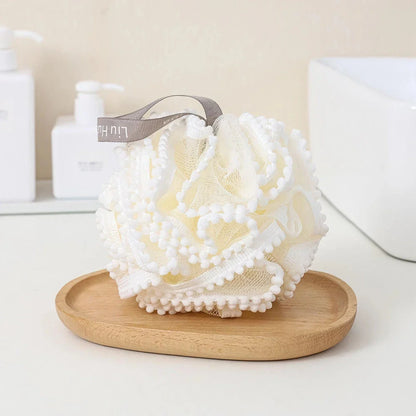 Elegant Flower Lace Bath Sponge Ball - Luxurious Exfoliating Sponge for Radiant Skin