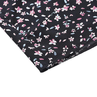 Stylish spaghetti strap floral sundress in black with a flattering v-neck and bodycon silhouette