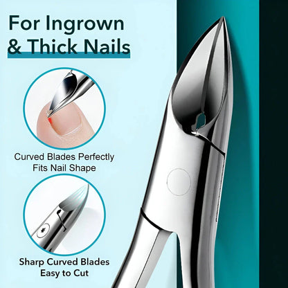 Premier Precision Nail Clippers for Thick and Ingrown Toenails - Sharp Stainless Steel Blades, Ergonomic Non-Slip Handle, Podiatrist-Approved Design