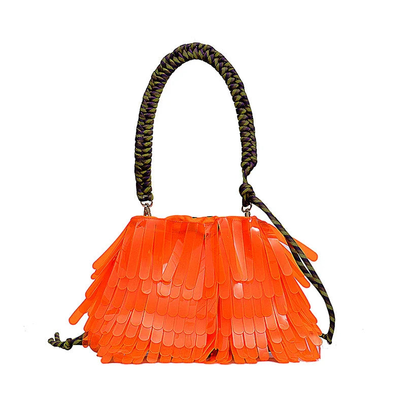 Premium PU leather shoulder messenger bag in a trendy jelly-like finish and vibrant hit-of-colour design
