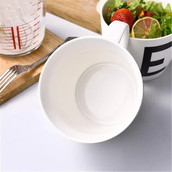 Premium personalised ceramic mug with initial design, offering a stylish and functional solution for daily beverages