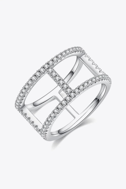 Elegant silver moissanite promise ring with minimalist design, showcasing premium materials and exceptional sparkle