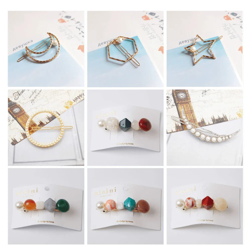 Elegant pearl hair clip with a sophisticated design, made of premium alloy materials for long-lasting durability and a secure fit.