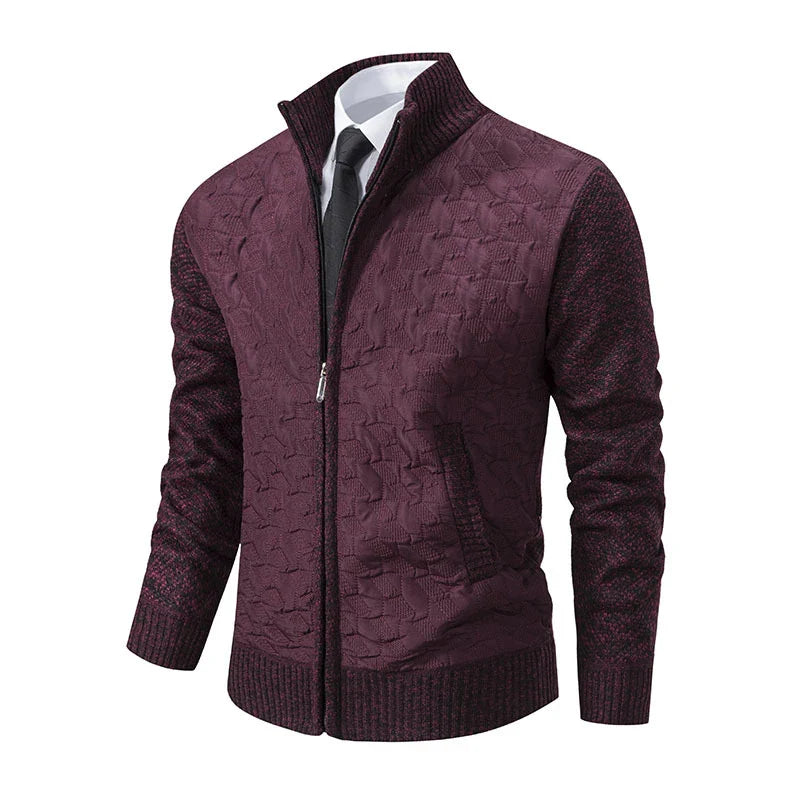 Premium slim-fit jacket with stand collar in a range of classic colours, made from high-quality chenille fabric for exceptional warmth and comfort.