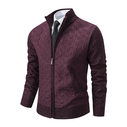 Premium slim-fit jacket with stand collar in a range of classic colours, made from high-quality chenille fabric for exceptional warmth and comfort.