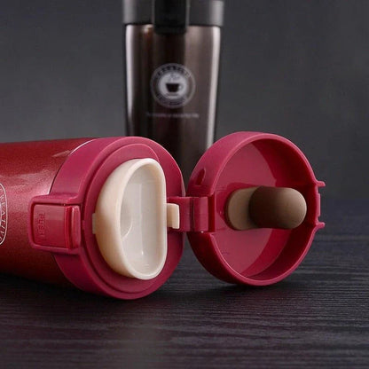 Premium Nordic-inspired stainless steel thermos flask with deer print design, perfect for keeping drinks hot or cold for up to 12 hours