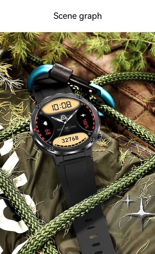 Premium HD smart watch with comprehensive health tracking features including heart rate, blood pressure, and step counting