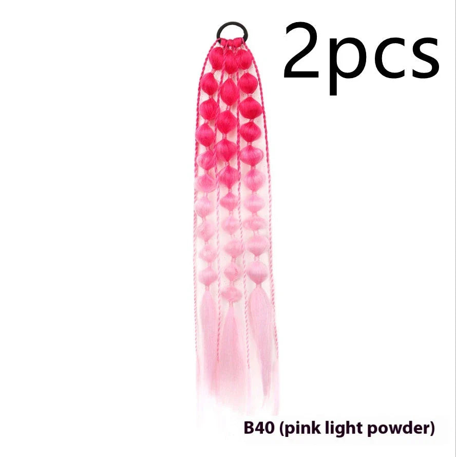 Elegant bubble braid wig in various vibrant lantern-inspired colours