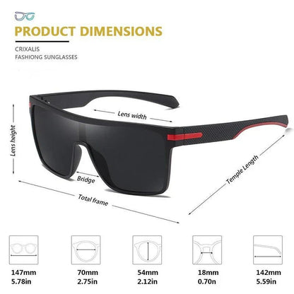Sophisticated polarized square sunglasses with a modern and stylish design, offering enhanced visual clarity and UV protection.