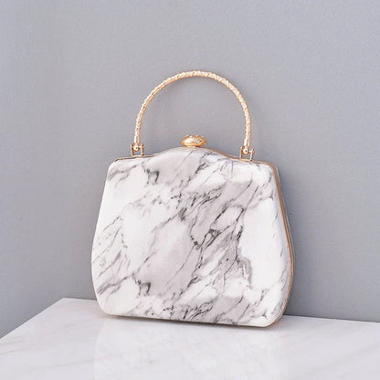 Premium marble-patterned crossbody bag for stylish ladies, featuring PU leather construction, roomy interior, and adjustable strap for hands-free carrying