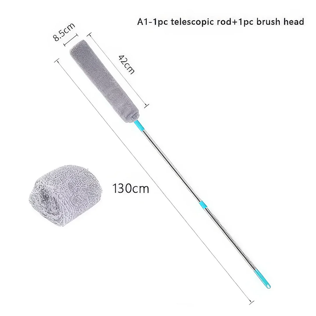 Premium Adjustable Duster for Effortless Household Cleaning - Telescopic Design, Flexible Microfiber Head, Durable Stainless Steel Construction