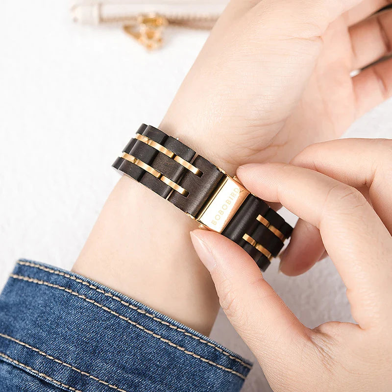 Premium handcrafted wooden watch with a minimalist, elegant design and a round dial