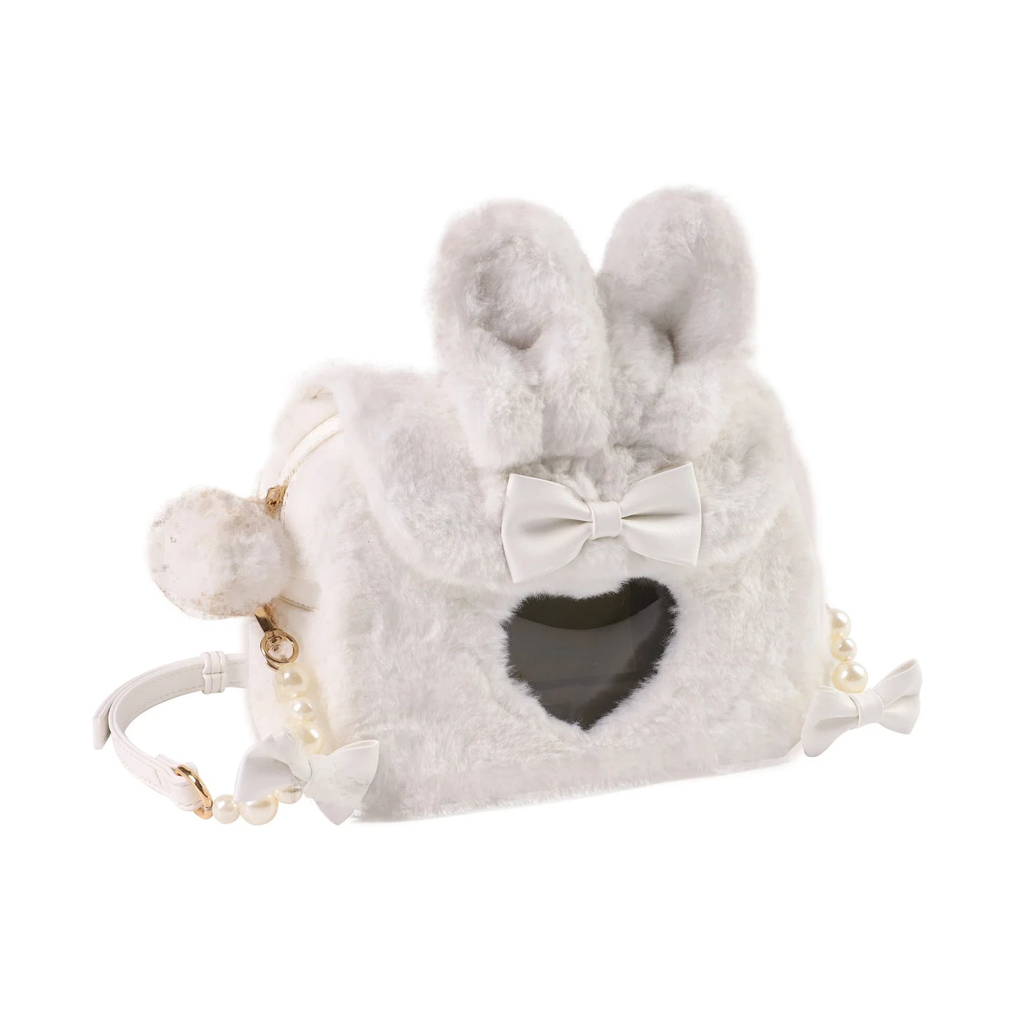 Elegant PU leather messenger handbag with delicate pearl accent, available in a range of sophisticated colours