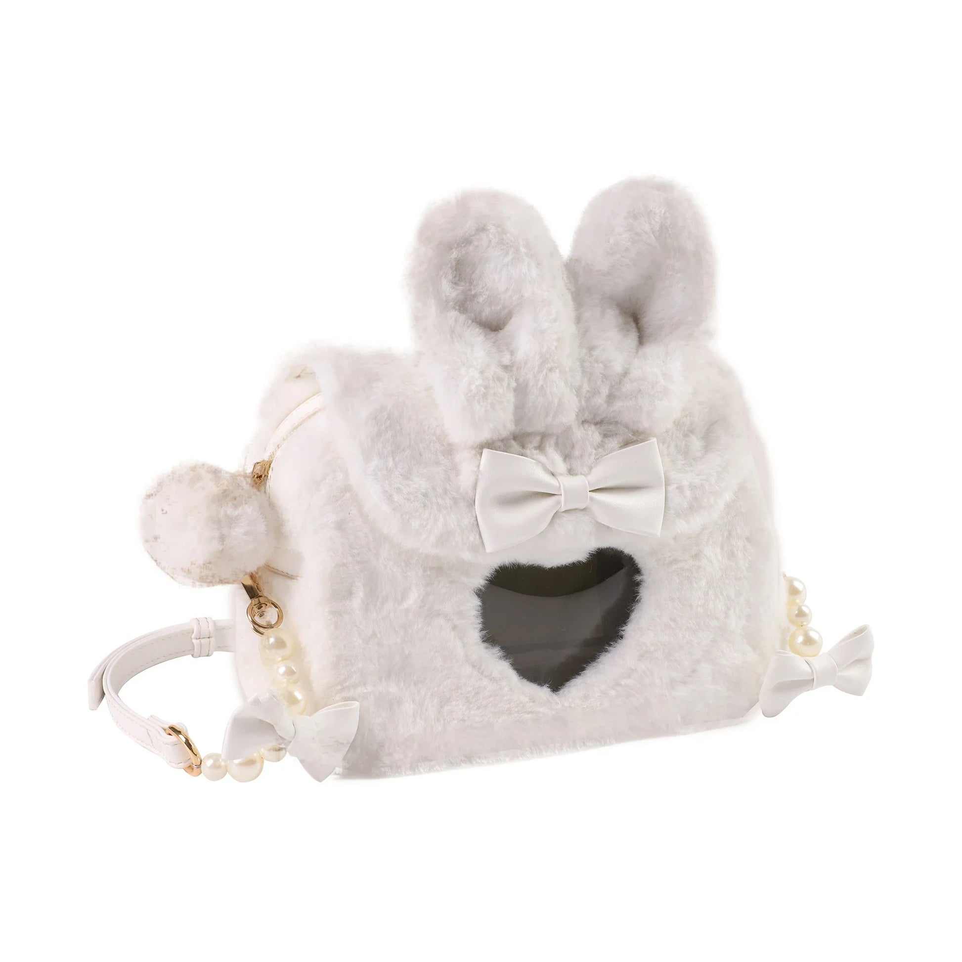 Elegant PU leather messenger handbag with delicate pearl accent, available in a range of sophisticated colours