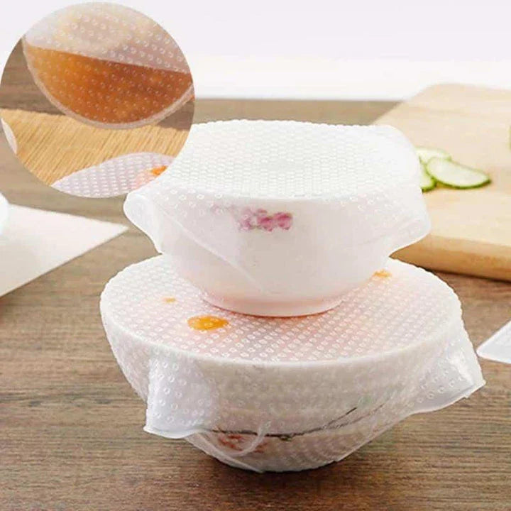 Premium silicone food wraps in various sizes, reusable and eco-friendly for fresh food storage