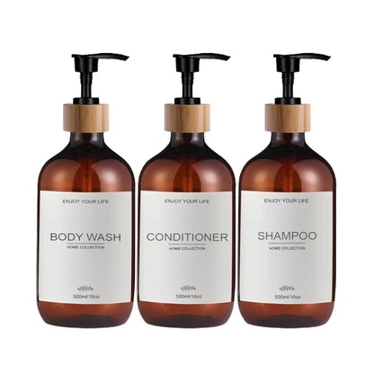 Elegant 500ml British soap and shampoo dispensers in various colours, designed to organise and elevate your bathroom space