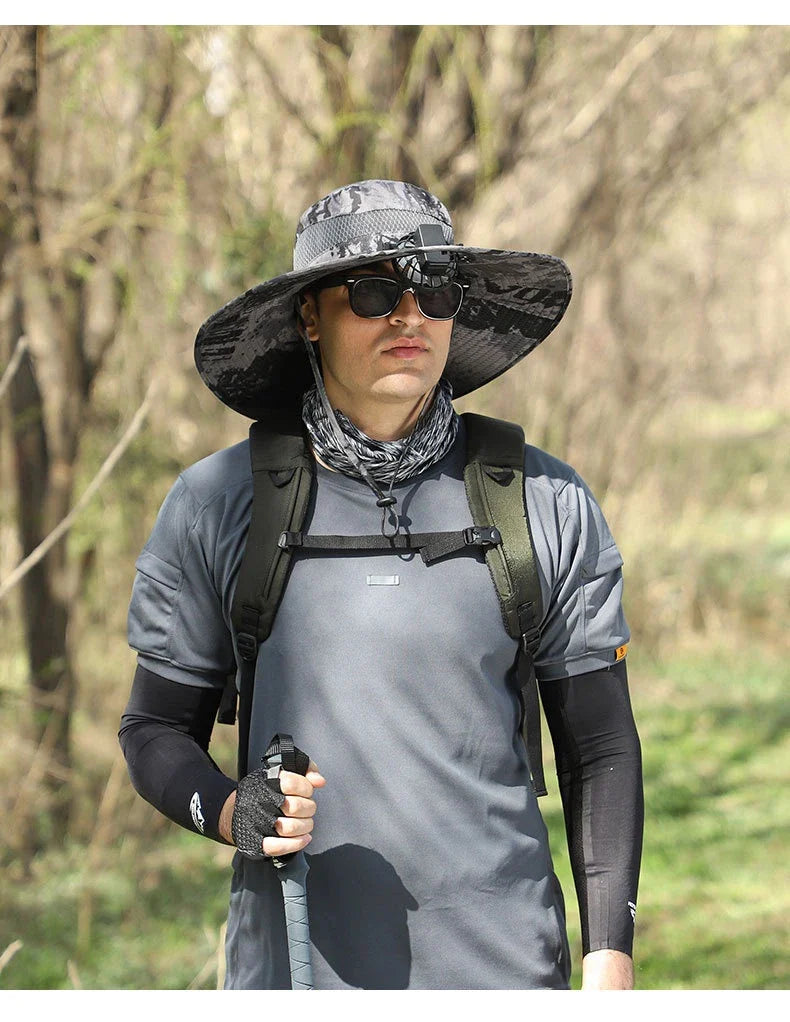 Versatile outdoor sun hat made of premium nylon fabric, providing sun protection and breathability for hiking, climbing, and fishing activities