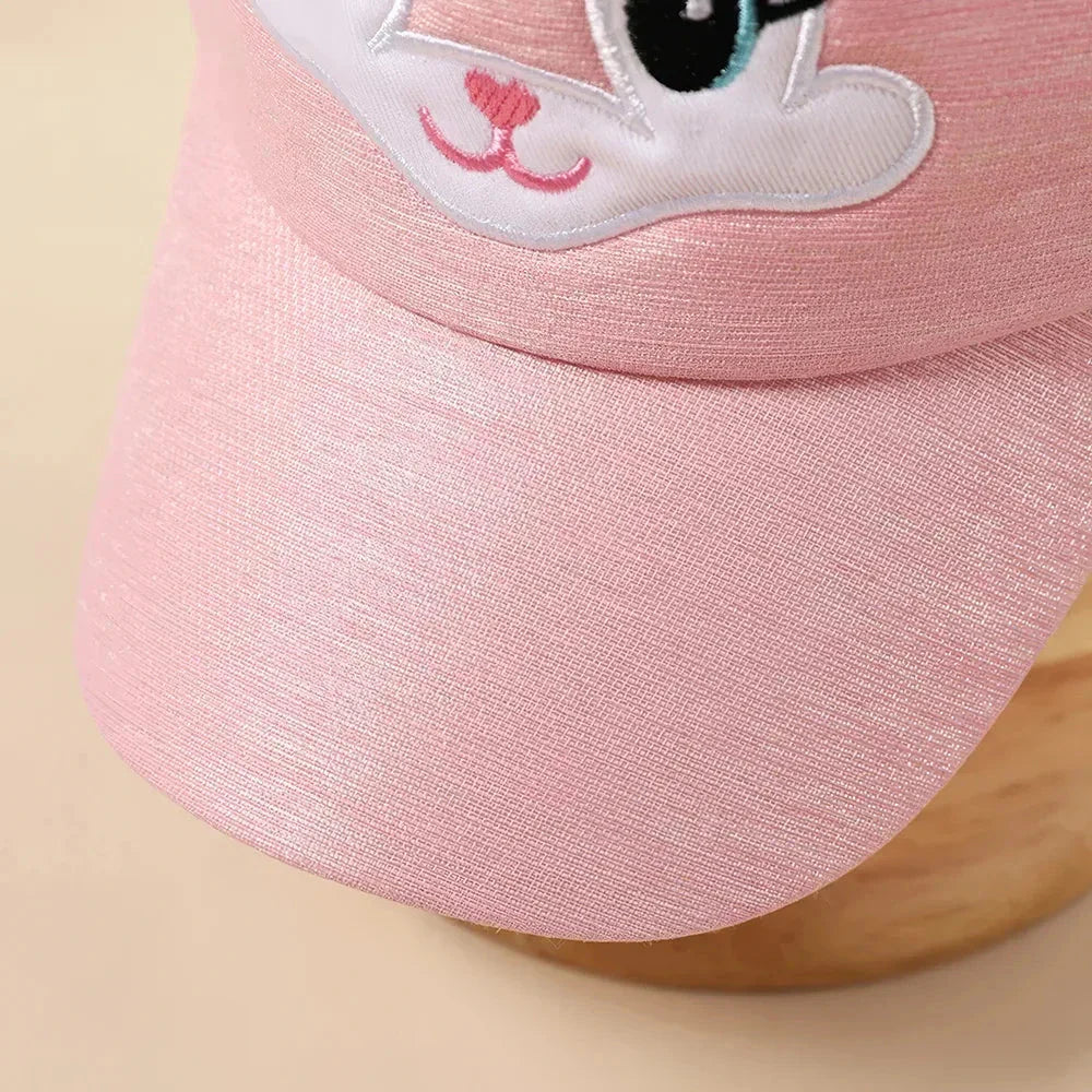 Stylish kids' baseball cap with adorable cat ear design, provides sun protection and comfortable adjustable fit