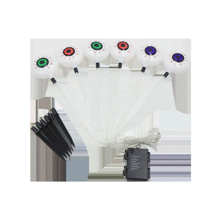 Colourful solar-powered Halloween eyeball garden lamp with weatherproof design