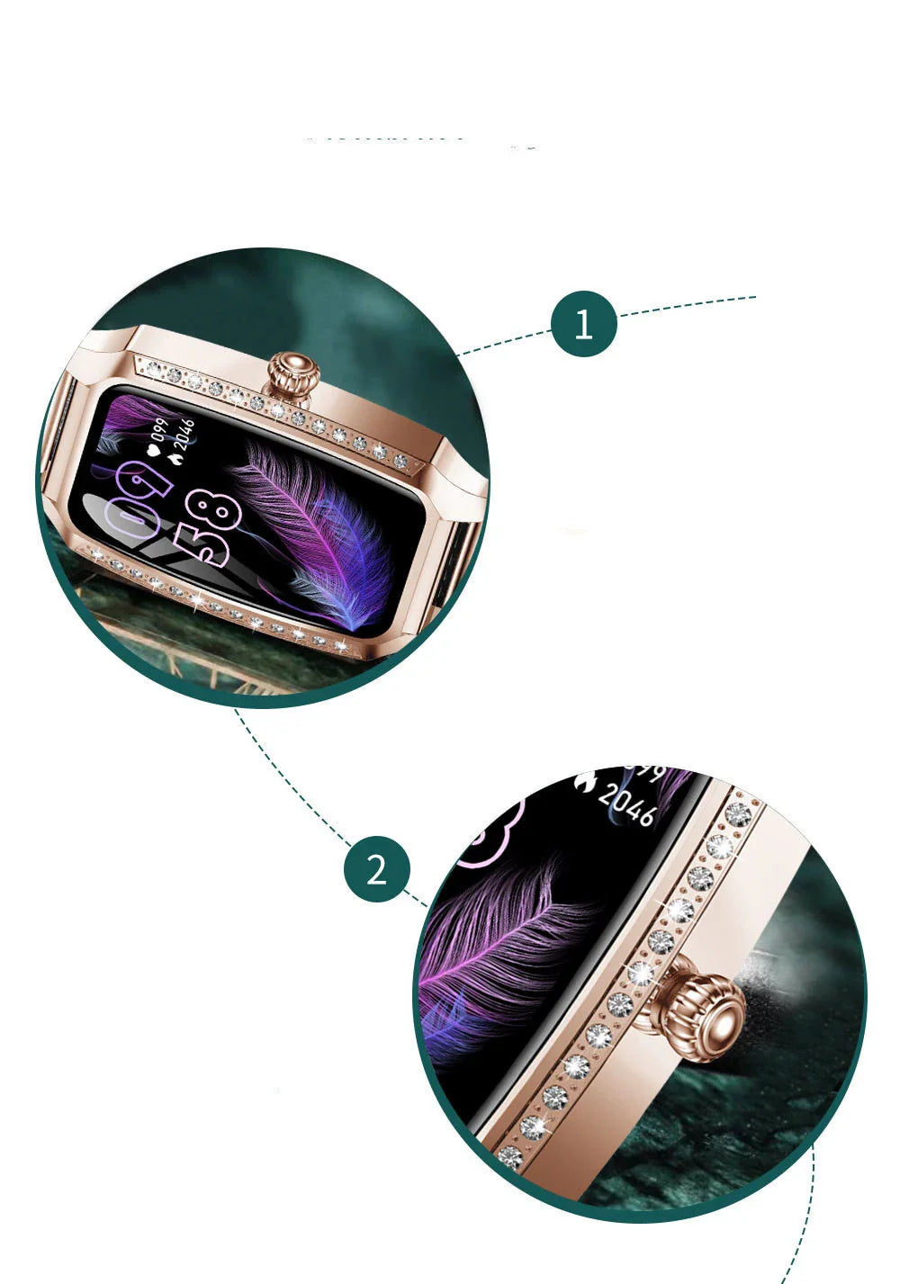 Premium stainless steel and zinc alloy heart rate and blood pressure monitoring smart watch with advanced health tracking features