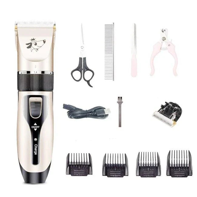 Golden Design Dog's Hair Trimmer Set with Quiet Electric Trimmer, Ergonomic Design, and Precision Attachments for Stress-Free Grooming