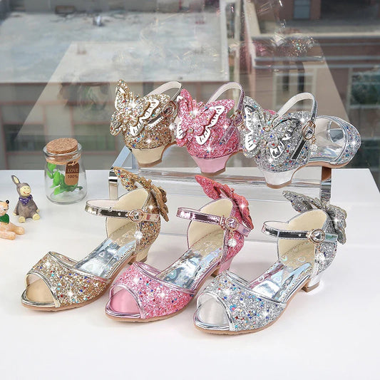Colourful children's sandals with bow-knot design, made of premium artificial leather for comfort and style.