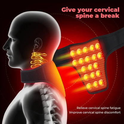 Premium Magnetic Heating Neck Support Brace with 19 Tourmaline Magnets for Neck Pain Relief and Muscle Relaxation