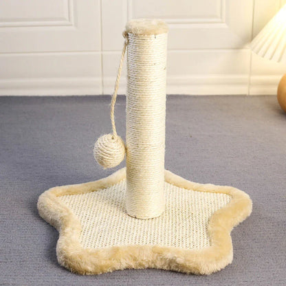 Compact cat scratching post made with premium sisal rope and soft, durable carpet for furniture protection and cat entertainment