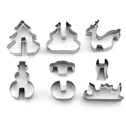Premium stainless steel cookie cutters set with 8 versatile shapes for baking Christmas cookies, birthday treats, and more