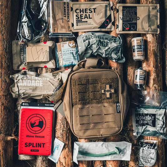 IFAK Trauma First Aid Kit with essential medical supplies for emergencies in car, home, travel, hiking and camping