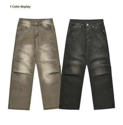 Stylish retro-inspired casual trousers with a distressed finish, available in a range of classic colours and sizes to suit the modern British consumer.
