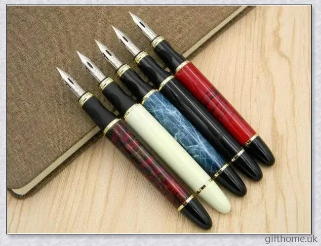 A premium fountain pen with a flexible calligraphy nib, allowing for expressive strokes and elegant writing