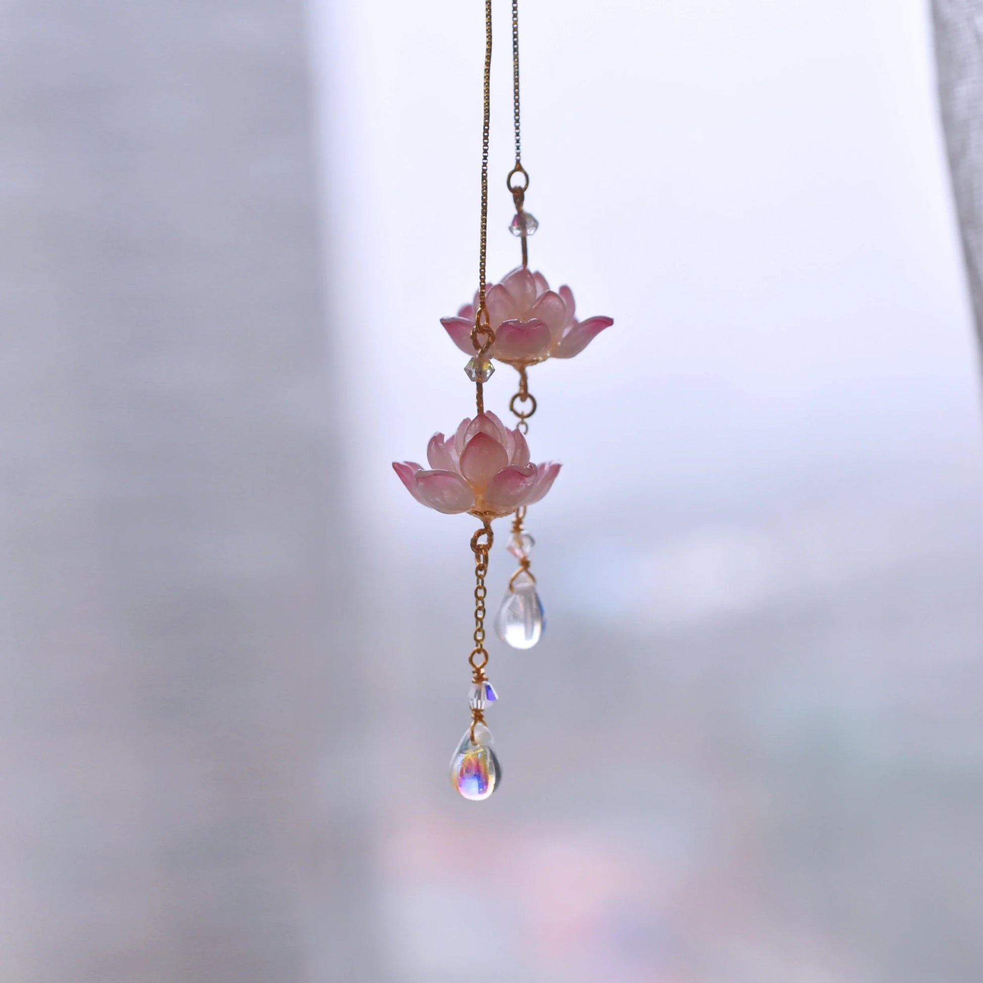 Elegant sterling silver ear clip with a lotus flower design, inspired by traditional Hanfu fashion