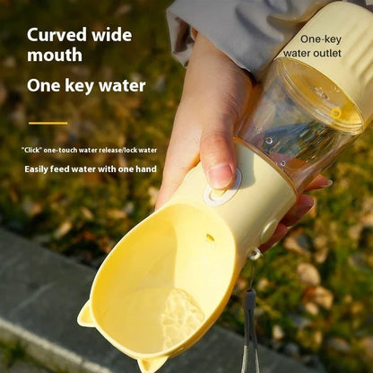 Portable pet drinking cups in various colours and sizes for hydrating your furry friend during outdoor activities