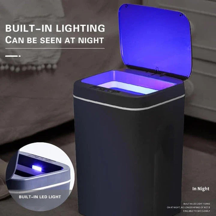 Sleek and Smart 16L Intelligent Trash Can in grey with hands-free sensor for effortless waste disposal