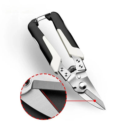 Premium Multi-Directional Metal Sheet Cutting Scissors with stainless steel blades and ergonomic rubber handle