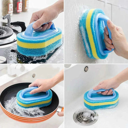 A versatile cleaning brush with a comfortable handle, designed for effective scrubbing on various surfaces in the home.