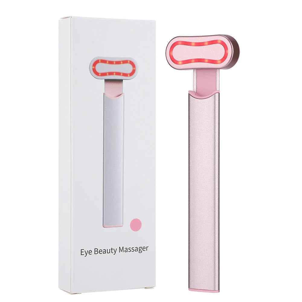 EMS Eye Beauty Device with 360° rotating massage head, microcurrent technology, and warm compress therapy for rejuvenating the eye area
