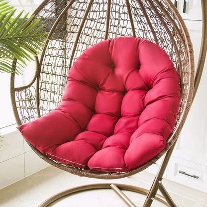 Premium hammock chair cushion with thickened brushed fabric and 7D hollow fibre cotton filling, designed for cosy outdoor relaxation on garden swings