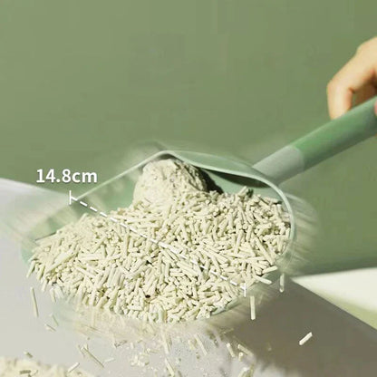 Premium Detachable Cat Litter Scoop with long handle, wide scoop, and durable plastic construction for efficient litter box cleaning