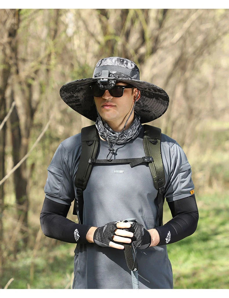 Versatile outdoor sun hat made of premium nylon fabric, providing sun protection and breathability for hiking, climbing, and fishing activities