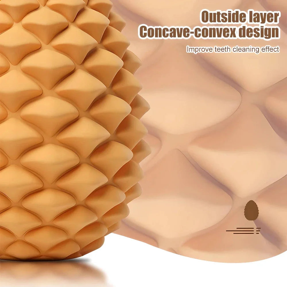Premium pineapple-shaped interactive dog chew toy made of durable natural rubber