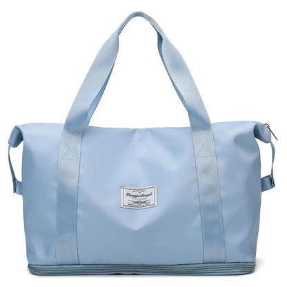 Large capacity travel bag with multiple pockets for fitness, gym, and outdoor activities